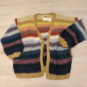 Three Bird Nest Multicolor Knit Cardigan Large
